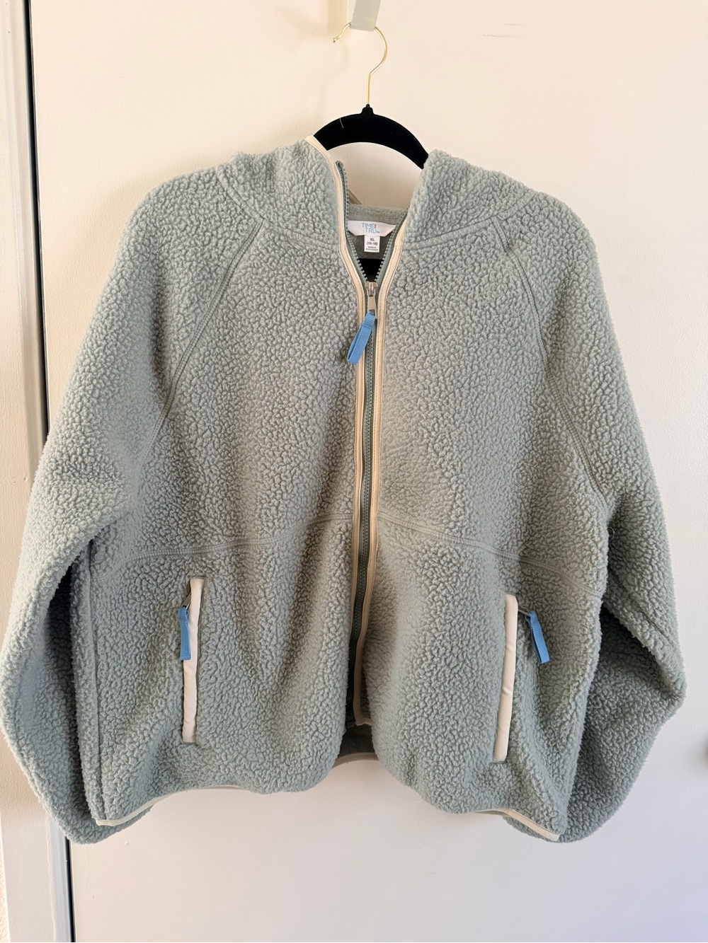 Time and Tru Hooded Sherpa Jacket in Mint